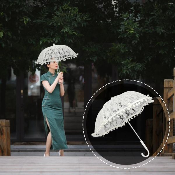 Guarda-chuvas de renda guarda-chuva fantasia vintage casamento decorativo meninas guarda-sol festival nupcial