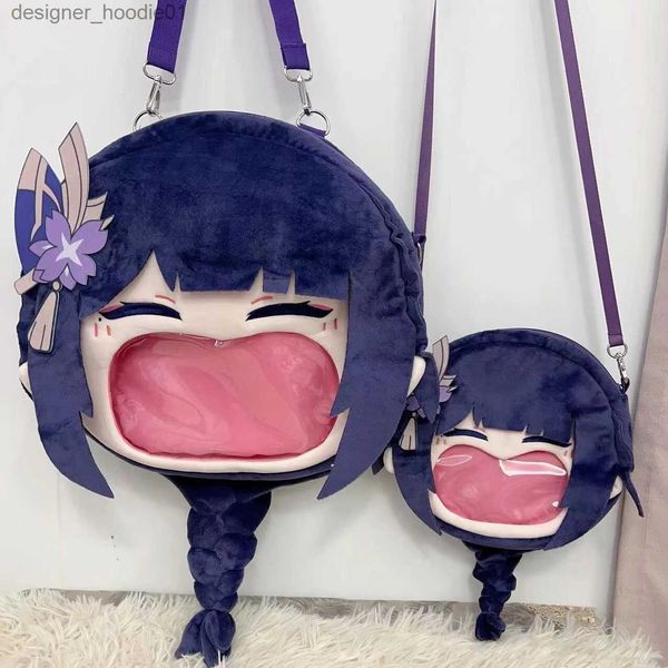 Cosplay Anime Kostüme Genshin Impact Anime Rollenspiel Itabag Tasche Kaii Spaß großer Mund Lolita Mädchen Plüsch DIY transparent sollte Rucksack GeschenkC24320 packen