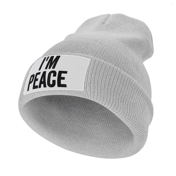 Berets I'm Peace - I Come In Engraçado Casal Combinando Boné de Malha Bonés Chapéu Homem Luxo Mens Caps Mulheres