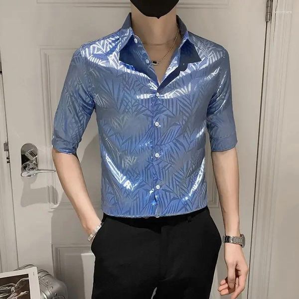 Erkekler Sıradan Gömlek Giyim Kısa Kol ve Erkekler İçin Bluzlar Sade Graphic Man Moda'da Zarif 2024 Orijinal Hipster Yaka