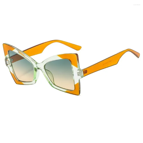 Солнцезащитные очки «кошачий глаз», женские винтажные двухцветные оправы, брендовые дизайнерские солнцезащитные очки Gafas, роскошные солнцезащитные очки UV400, Oculos
