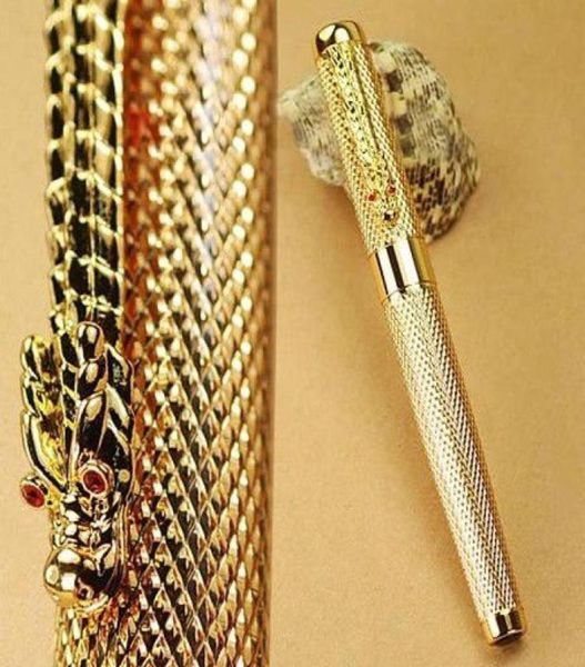 Penna a sfera JINHAO 1200 GoldenColor con clip a rilievo drago6683569