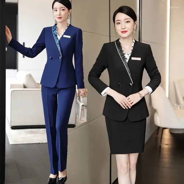 Женские брюки из двух предметов, деловой костюм, женский костюм на осень и зиму 2024, униформа дежурного на стойке регистрации, стюардесса, косметолог, рабочая одежда