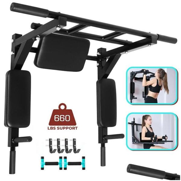 Reckstangen Wandmontierte Pl-Up-Bar Power Tower Mti-Grip Dip-Ständer Kinnübung Fitnessstudios Tal Barstal Drop Delivery Sport im Freien F Dhpzw