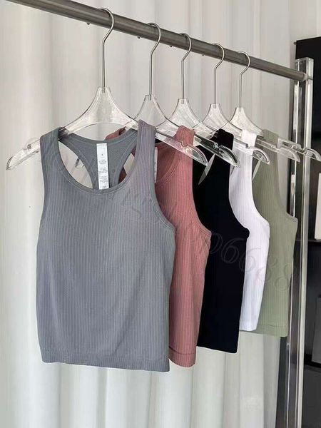 parti superiori di carro armato allineare yoga maglia di fitness senza maniche camicie sportive a coste sottili da corsa palestra maglia reggiseno top camicette athleisure cotone attività ricreative all'aperto