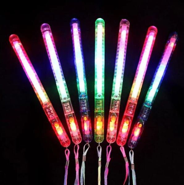 Sette colori LED Bacchette luminose Bastoncini luminosi Concerti lampeggianti Bomboniere per feste rave Grande corda trasparente per feste Forniture per feste Flash Stick