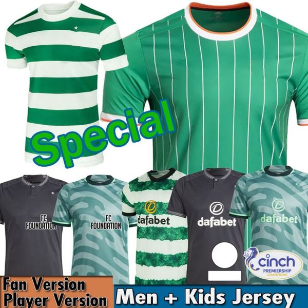 Celts 23/24 Kyogo Futbol Gömlek FC 2023 2024 Avrupa Evi Uzak Üçüncü Futbol Formaları Celtic Daizen Reo McGregor 120 Yıllık Çember Yıldönümü İrlanda Kökenleri Çocuk Kitleri SP SP