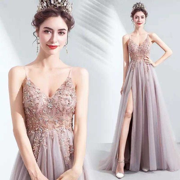 Vestidos de noite femininos para festa verão mulher princesa maxi lantejoulas rosa vestidos elegantes roupas rabo de peixe