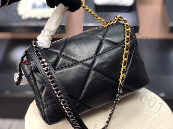 Designer-Umhängetasche, Ketten-Einkaufstasche, CC-Handtaschen, Geldbörse, Damen-Abend-Leder-Geldbörse, klassische Lammfell-Umhängetasche, schwere Messenger-Chanells-Tasche aus Metall