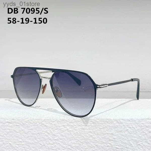 Güneş Gözlüğü DB 7095/S Saf Titanyum Orijinal Güneş Gözlüğü Oval Çift Köprü Erkekler Moda Şık Gözlükler