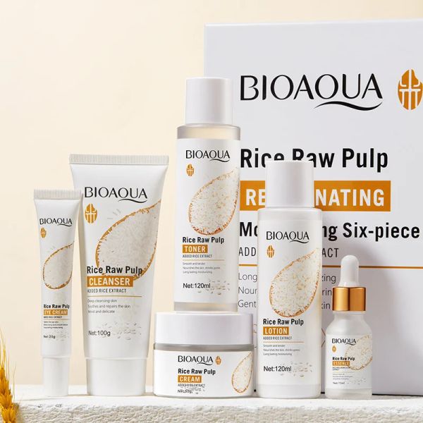 Idratanti BIOAOUA Serie Latte Originale Sei Pezzi Protoplasma Siero d'Uva Crema Idratante Detergente Idratante Tonico Anti Età Set per la Cura del Viso