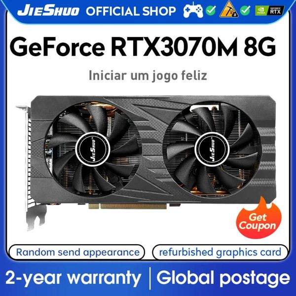 Jieshuo RTX3070M 8GB Defter Çip Oyun Grafik Kartı NVIDIA GPU 8PIN 256BIT GDDR6 RTX 3070M 8GB PC Oyun Videosu 3070 RTX