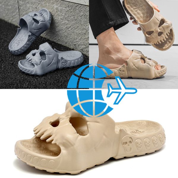 Neue kreative Schädelschuhe Summer Männer Frauen Pantoffeln Neuheit im Freien Strand Sandalen Nicht-Schlupf-Innenhause für Paare Paare Gai EUR 40-45