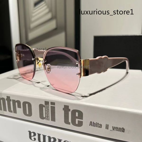 2024 Neue Luxus-Damen-Sonnenbrille, rahmenlos, schrittweise Änderung, große Rahmen-Sonnenbrille, trendige polarisierte Brille, Sport, Fahren, mehrere Stiltöne mit Box