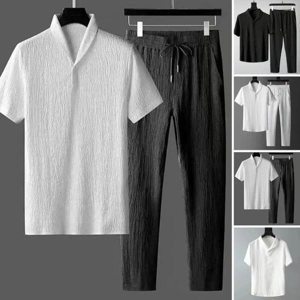 Tute da uomo Tuta da jogging Uomo Top Pantaloni Set Abito casual estivo con T-shirt a maniche corte con coulisse in vita