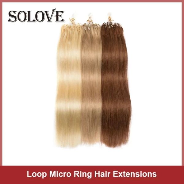 Erweiterungen Straight Loop Micro Ring Haarextensions Brazilan Remy Human Hair Extension Natürlicher Kapsel Keratin 40 g/50 g/Packblond Schwarz