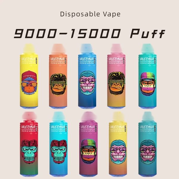 Valedna Vapes 9000 P Banana Ice Caneta de vapor descartável Cigarros eletrônicos 14ml Pod 6 Cores brilhantes Ajustável por ar 5% vapor pod Separação do núcleo de óleo 9K 055010