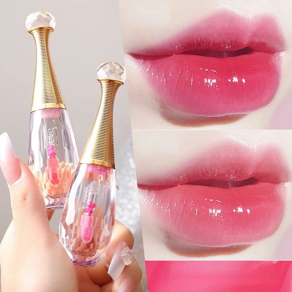 AGAG Crystal Farbwechselnder Lipgloss, transparenter Lippenstift, feuchtigkeitsspendend, langlebig, wasserfest, Make-up für Damen, Kosmetik, 240311