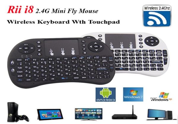 Fly Air Mouse Rii i8 Teclado Inglês Controle Remoto Touchpad Teclados Portáteis para TV BOX Laptop Tablet PC Builtin Lithiumion 1851958