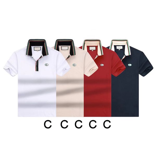 Designer-Männer-Freizeit-Poloshirt, gestreift, Polokragen, Knopf, Buchstaben-Logo-Stickerei, hochwertiges Herren-Business-Polo-T-Shirt, mehrfarbige Auswahl, asiatische Größe M-3XL