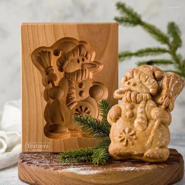 Backformen Ostern Weihnachten 3D Holz Keksform Lebkuchenform Geschnitzte Dekoration Stempel Prägung Handwerk Dekorieren Werkzeuge