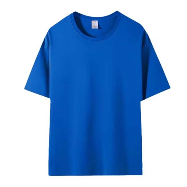 T-shirt da uomo in cotone pesante estivo 210g T-shirt oversize con maniche corte a spalla vuota personalizzata bianca pantaloni neri blu brillante