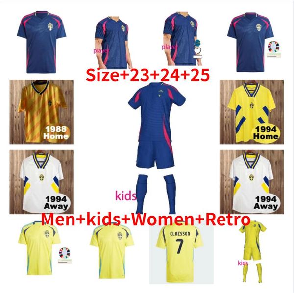 16-4xl 2024 2025 Jerseys de futebol da Suécia Jerseys Jogador da sele