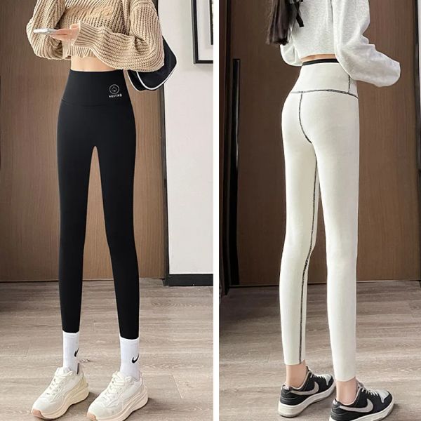 Roupa de inverno sem costura leggings mulheres cintura alta preto esportes collants moda roupas térmicas confortáveis emagrecimento calças yoga