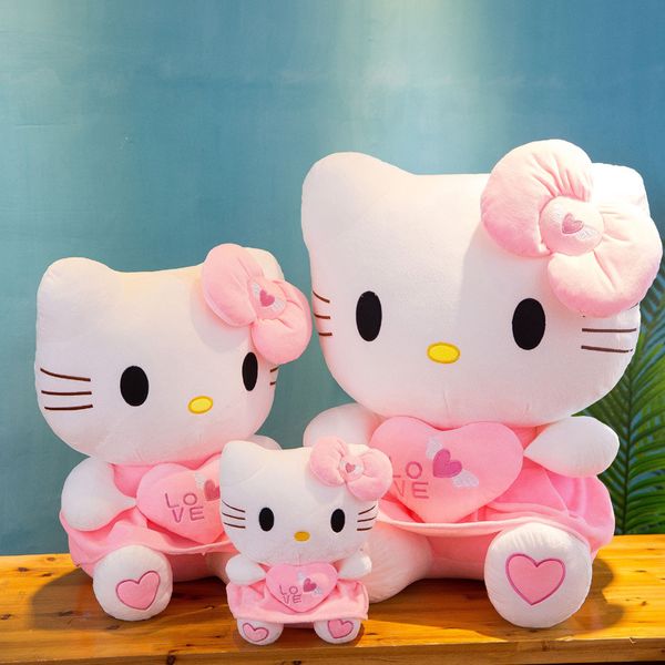Consegna veloce 25 cm morbido rosa Ciao Kt gonna di bambola di peluche gatto cuscino per dormire per giocattoli per ragazza bambola di gatto simpatico peluche