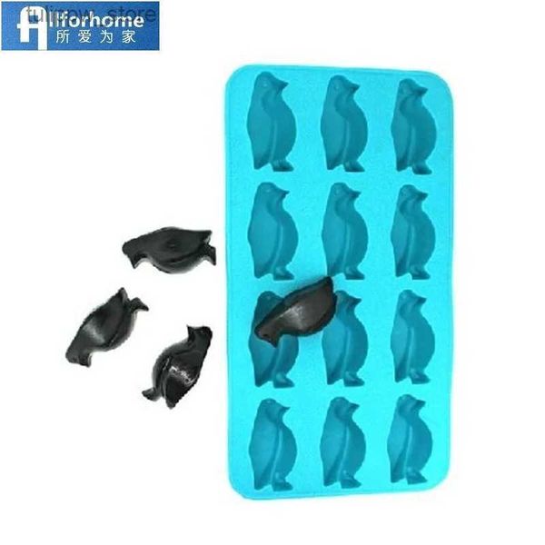 Ferramentas de sorvete Allforhome 12 cavidade forma de pinguim bandeja de cubo de gelo fabricante de bola de gelo molde de sorvete festa de verão molde de treliça de gelo plástico atacado l240319