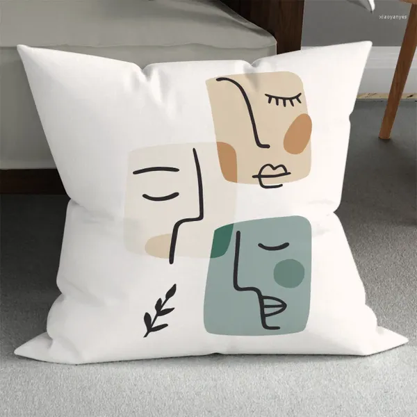 Kissen, Plüschstoff, Überwurf, abstrakte Kunst, frische geometrische Linien, Illustration, Kissen, Sofa, moderner minimalistischer Stil, dekorativ