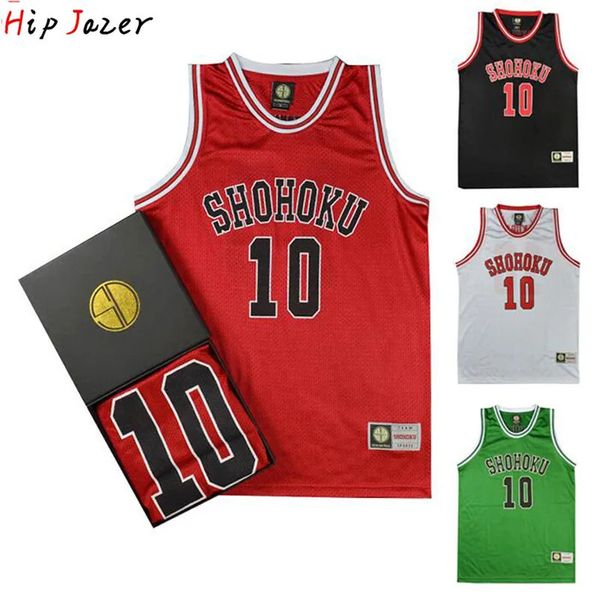 Hipjazer slam cosplay shohoku sakuragi 10 # hanamichi 11 # rukawa kaede camisa de basquete esporte basquete hiphop jerseys 240314