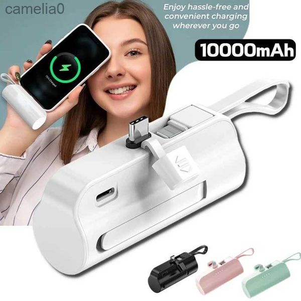 Power Bank per telefono cellulare Mini alimentatore portatile da 10000 mAh Caricabatterie rapido tipo C adatto per iPhone Samsung Huawei Batteria esterna plug and play power packC24320