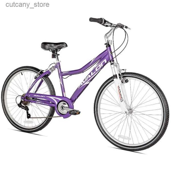 Fahrräder Ride-Ons Kent Bicyc 26 In.Avalon Comfort Womens Full Suspension Hybrid Bike Purp Mountainbike Fahrrad für Herren L240319