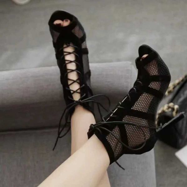 Elbise ayakkabıları kadın yüksek topuklu sandalet yaz trendleri üst seviye dans ayakkabıları siyah balo salonu botları salsa tango kız moda partisi web sitesi h240325