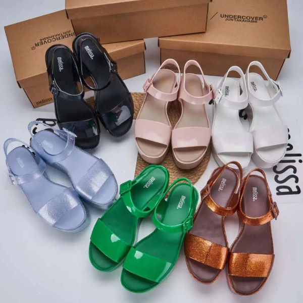 Sandali melissa nuove scarpe gelatina spesse scarpe matsuke una parola sandali scarpe da donna tacchi alti scarpe gelatina fragranti SM182