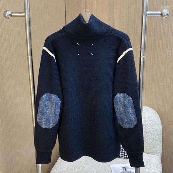 Maglioni da uomo 2024 maglione autunno inverno collo alto cerniera pullover adesivo per lavaggio resistente per uomini e donne