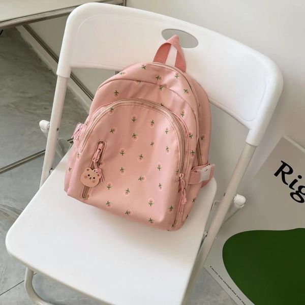 Zaino personalizzato ricamo nome scuola floreale per ragazze zainetto casual zaini da donna borse