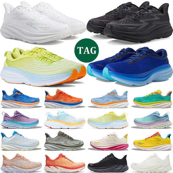 Hoka scarpe clifton 9 Ciclamini da uomo donna Triple Black White Coastal Sky Shifting Sand Nero Bianco bondi 8 Bellwether Blue Castlerock uomo trainer