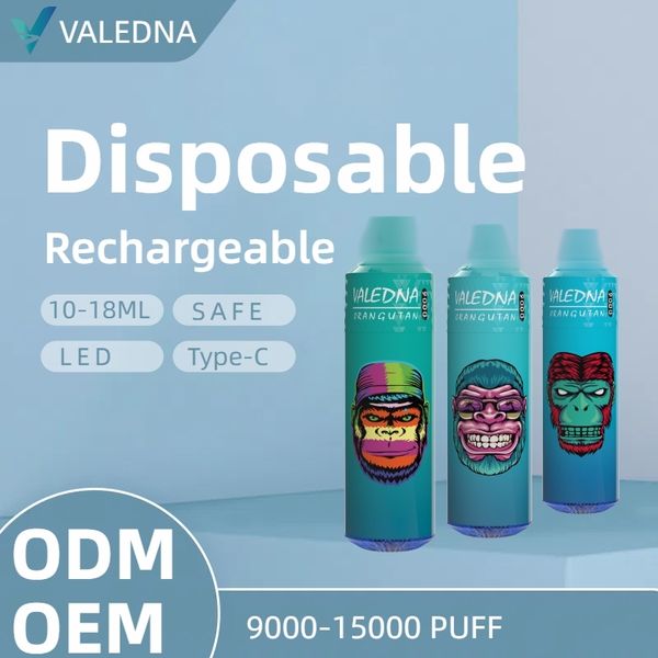 Valedna Vapes 9000 P Banana Ice Caneta de Vapor Descartável Cigarros Eletrônicos 14ml Pod 6 Cores Brilhantes Ajustável por Ar 5% Vapor Pod Separação de Núcleo de Óleo 9K 055012