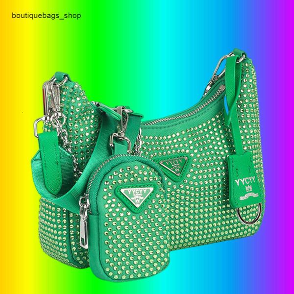 Designer-Modehandtasche in einer Hobo-Unterarmtasche Yycyy Marke Nylon eingelegte Diamant-Wasserkette Einzelschulter-Kreuz-Handheld-Damen