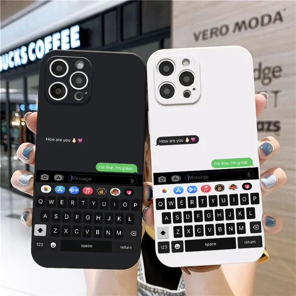 Teclado despertador caso de telefone para iphone 15 14 13 pro 12 11 pro xs x xr max 8 7 se fortes casos de silicone capa traseira macia