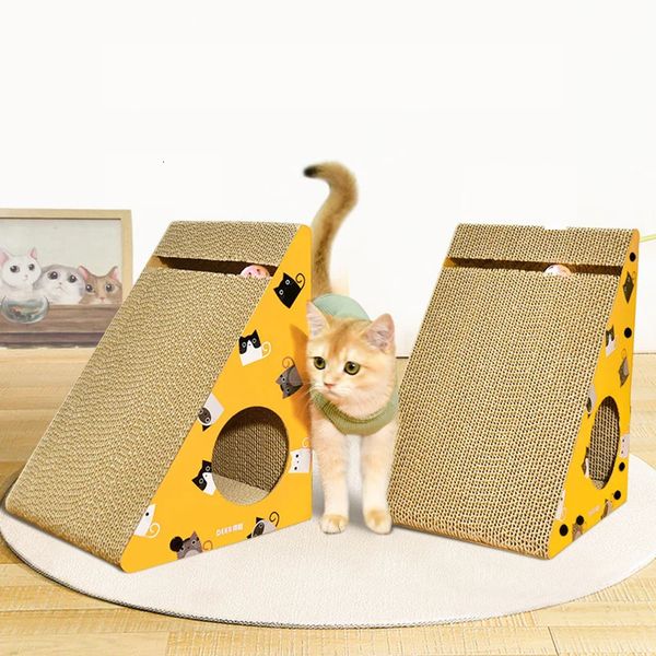 Pet oyuncak kedi çizme tahtası pençe değirmeni oluklu kağıt kedi çizicisi aşınma dirençli tırmanma kedi kazıyıcı koruyucu mobilya 240309