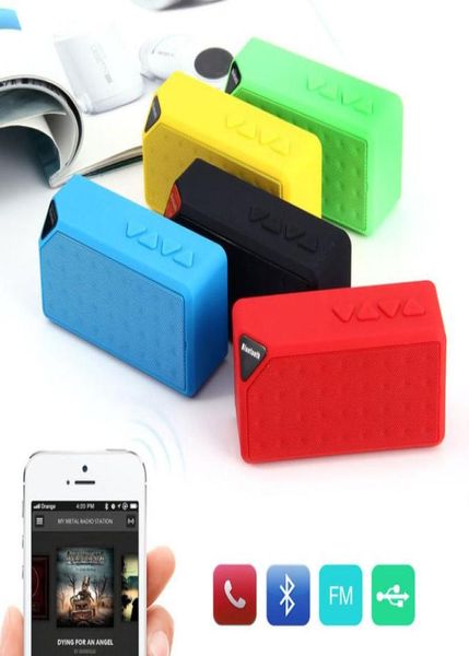 Promotion X3 Cube Square Bluetooth Wireless-Lautsprecher Radio FM TF USB-Soundbox mit Mikrofon enceinte Bluetooth tragbare leistungsstarke 20176362093