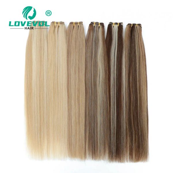 Trama 613 em linha reta cabelo humano trama 32 cores brasileiro remy tecer cabelo loiro pacotes de trama dupla costurar na trama cor natural 16 