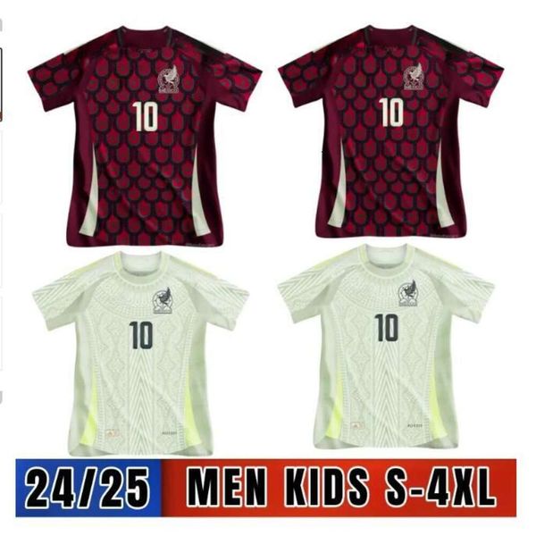 Top Tailândia qualidade 24 25 copa 2024 MÉXICO camisas de futebol México 1985 Retro Kit camisa de futebol vermelho e branco camisas de futebol CHICHARITO LOZANO Homens e crianças conjuntos México