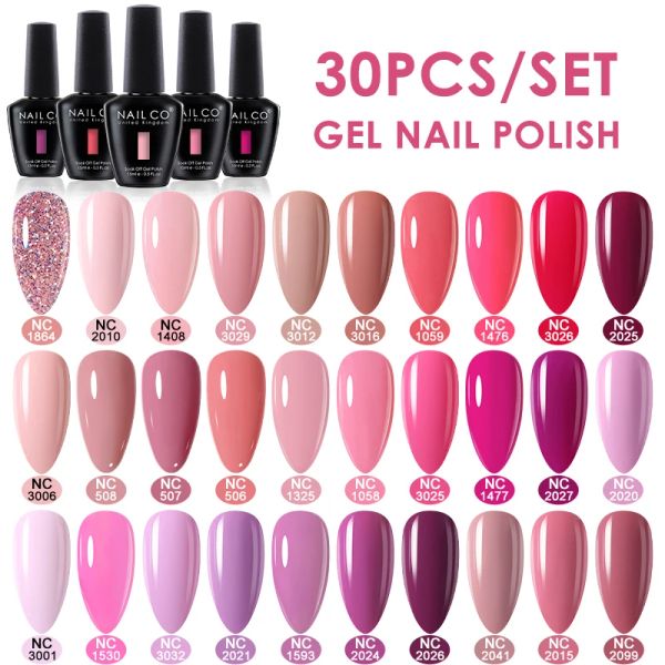 Гель Nailco 15ml 20/30pcs Гель лак для ногтей набор весна летних цветов ультрафиолетовый ультрафиолетовый арт для ногтей для маникюра