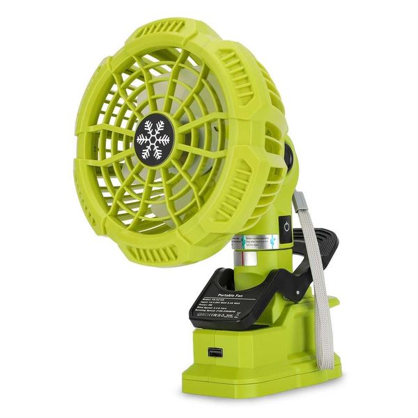 Clipe portátil Taingwei na bateria Ryobi 18v, ventilador de carrinho alimentado por bateria com 3 configurações de velocidade com eficiência energética para quarto, exterior, camping e local de trabalho (ferramenta