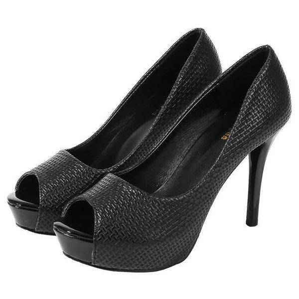 Scarpe eleganti in tessuto vamp con tacchi alti piattaforma impermeabile boccia di pesce traspirante singolo ufficio da 10 cm Pompe casual da donna Nuova H240325 fatta a mano H240325