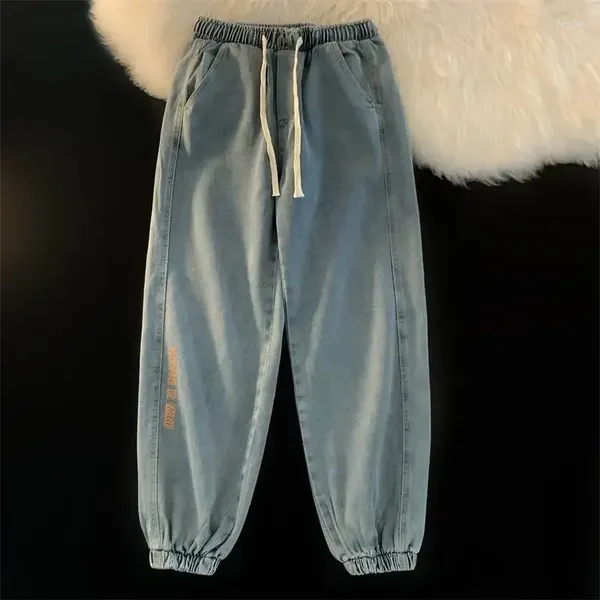 Herren-Jeans-Hose mit Aufdruck für Männer, abgeschnittene männliche Cowboy-Hose, schwarzer Harem, gestapelt, Goth, regelmäßig, Baggy, 2024, koreanischer Herbst-Trend, XS